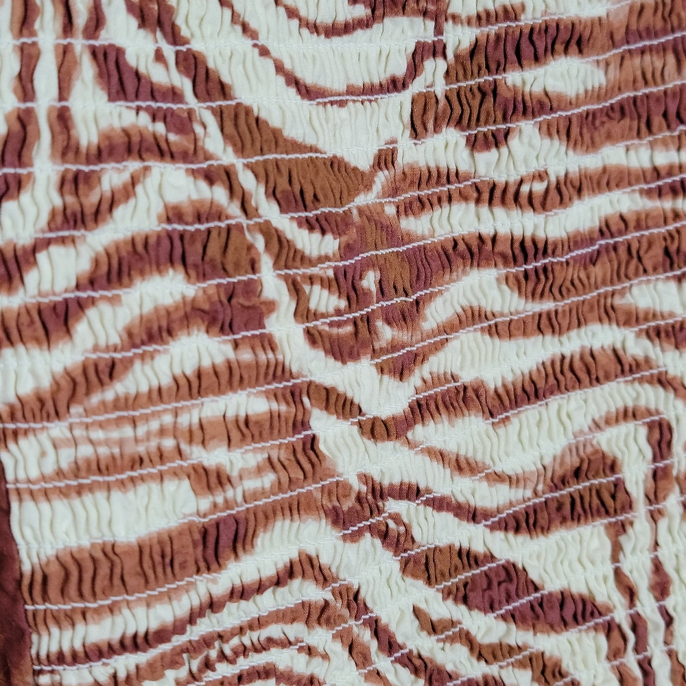 NWT Love the Label (Anthro) Smocked Puff Sleeve Blouse Brown Zebra Print - Picture 13 of 16